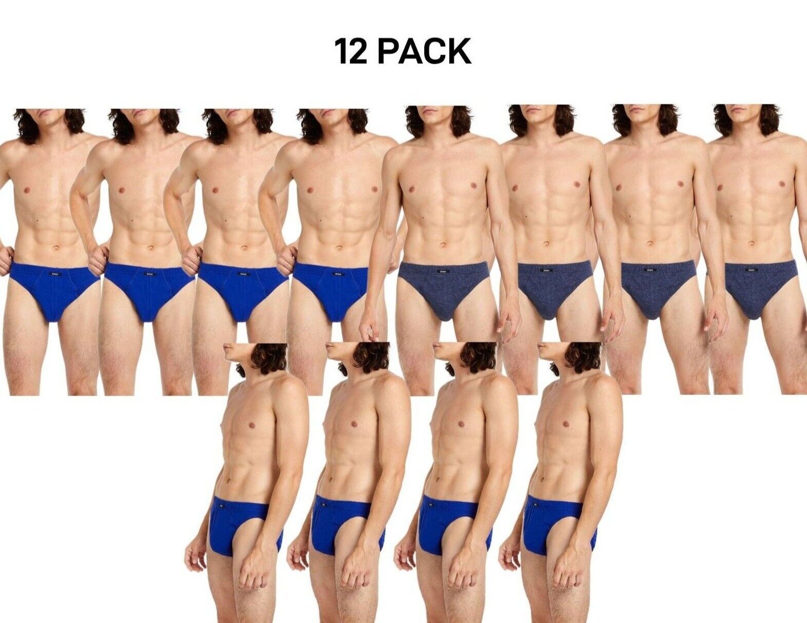 Bonds Mens Action Brief  Soft Cotton and Encased Elastic Comfort 12 Pack M8OS4