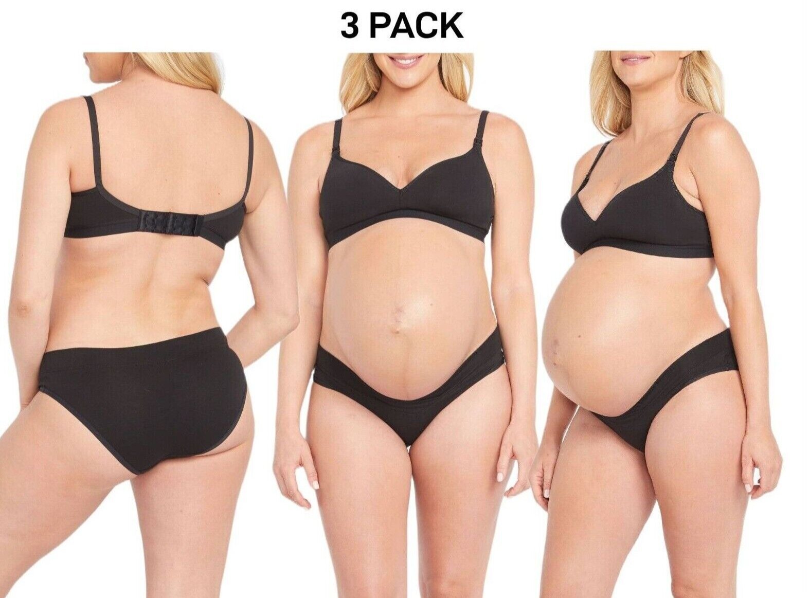 Bonds Womens Maternity Bumps Bikini Soft Fabric Matte Elastic Trim 3 Pack WW4CY