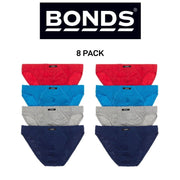 Bonds Mens Action Brief  Soft Cotton and Encased Elastic Comfort 8 Pack M8OS4