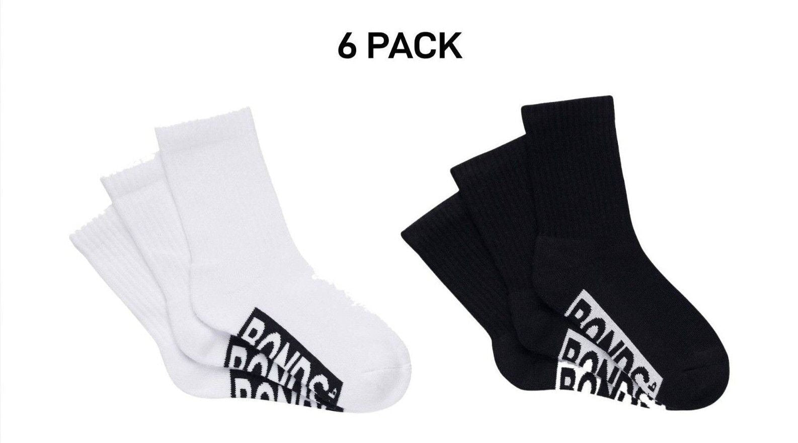 Bonds Kids Cushioned Crew Cushioned Smooth Toe Seams Socks 6 Pack RXUY3N