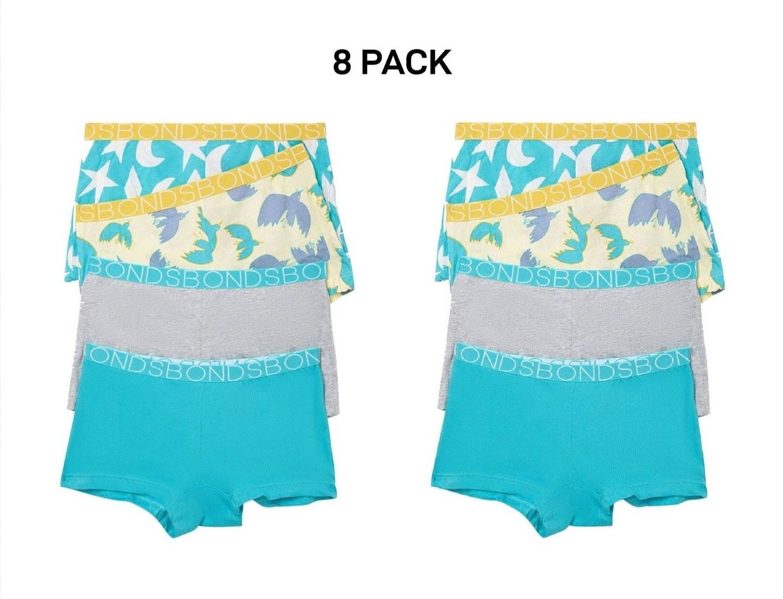 Bonds Girls Shortie Full Coverage Modesty Ultimate Soft Waistband 8 Pack UWCA4A