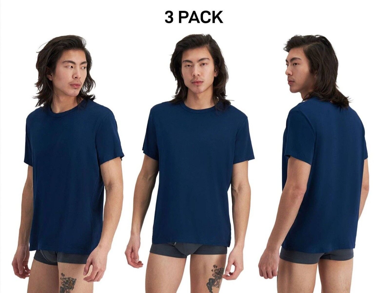 Bonds Mens Sleep Viscose Bamboo Tee Shirt Relaxed Comfortable Fit 3 Pack MW9V