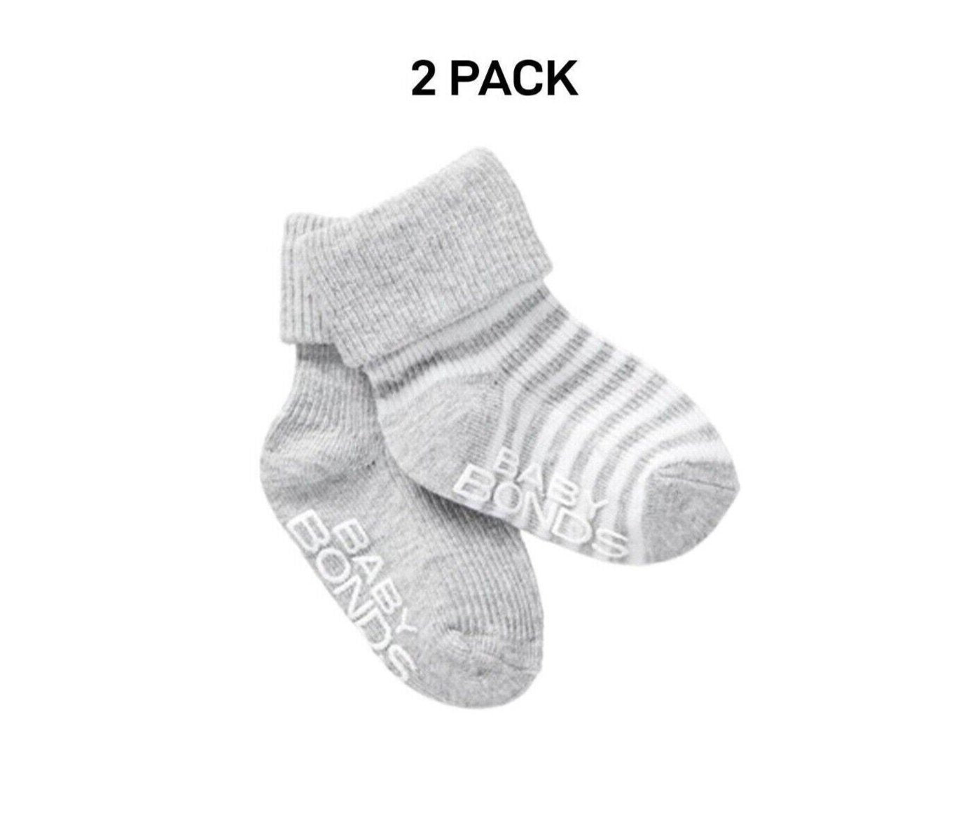 Bonds Baby Classics Cuff Non Slip Grip Sole Fine Toe Seams 2 Pack RYY82N