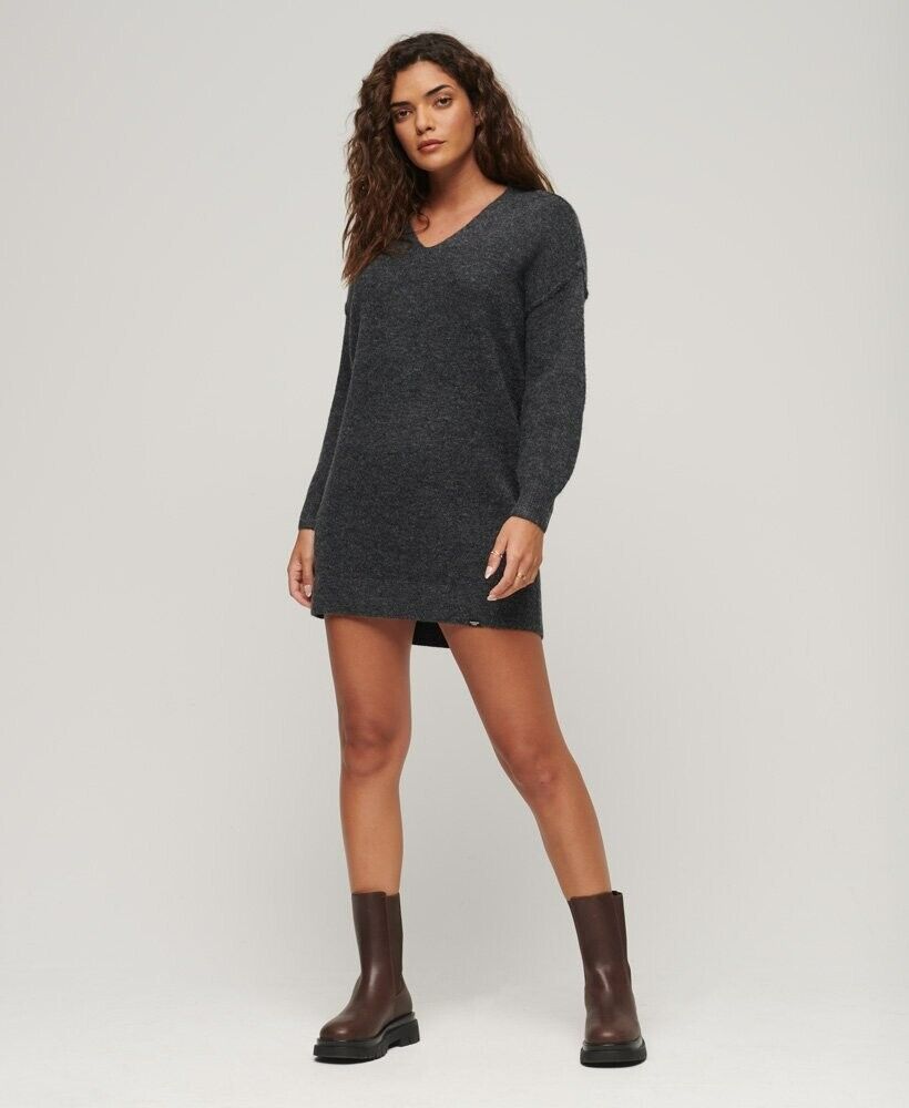 Superdry Womens V Neck Cosy Stylish Comfy Iconic Knit Jumper Dress SW32WY7X