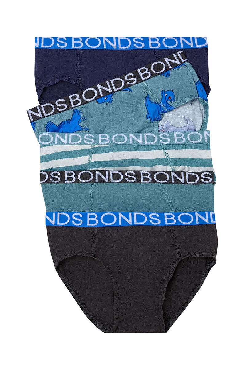 Bonds Boys Brief Soft Stretchable and Comfortable Contoured Fit 5 Pack UWNU5A