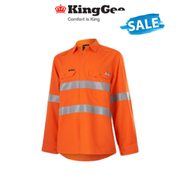 SALE KingGee Womens Shieldtec Lightweight Lenzing Open Front Taped Shirt K84003