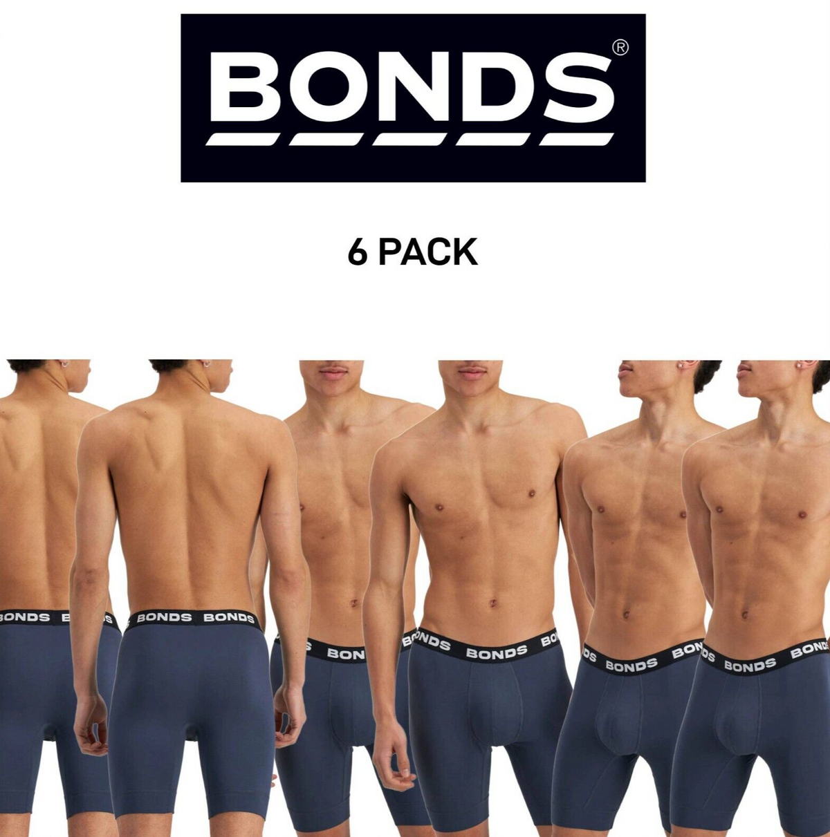 Bonds Mens Total Package Long Trunk Superior Support & Comfort Bands 6 Pack MWHK