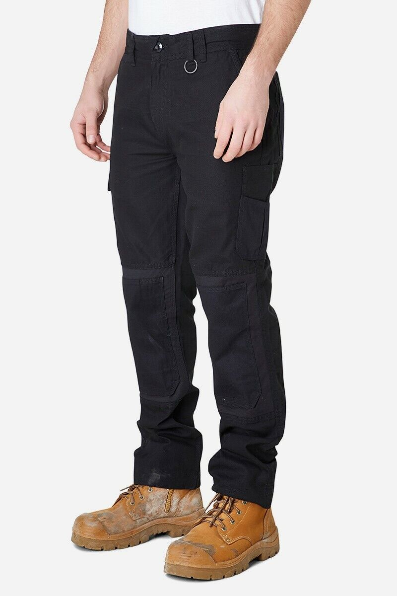 Mens Elwood Work Utility Pants Knee Panels Canvas 4 Pack Phone Pocket EWD101