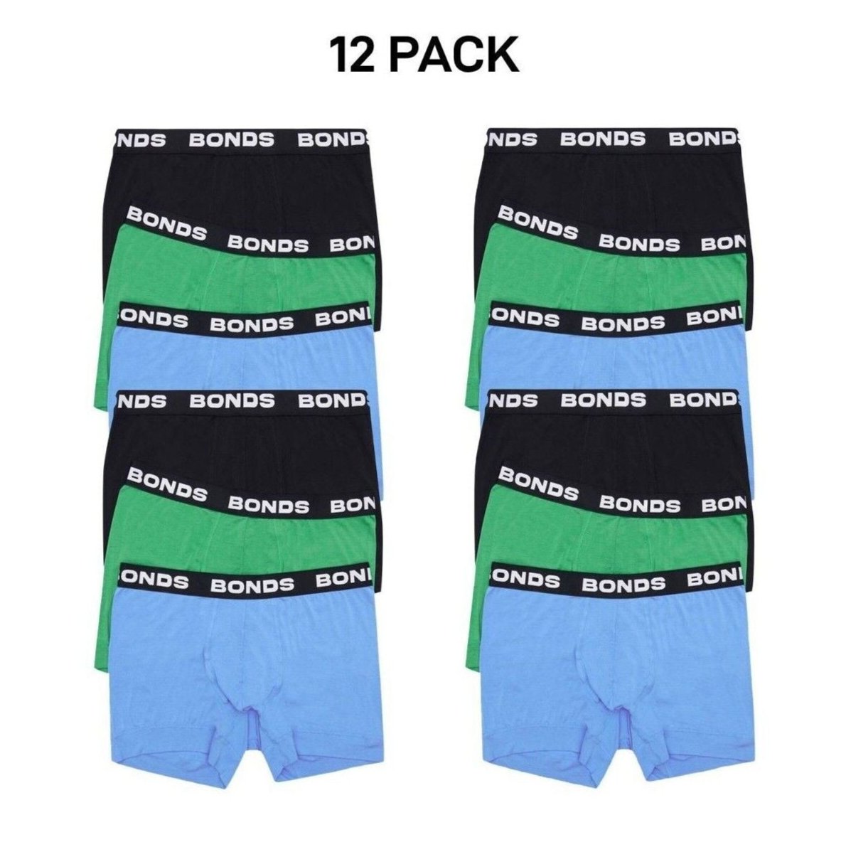 Bonds Mens Total Package Trunk Comfy Super Soft and Breathable 12 Pack MWK83A