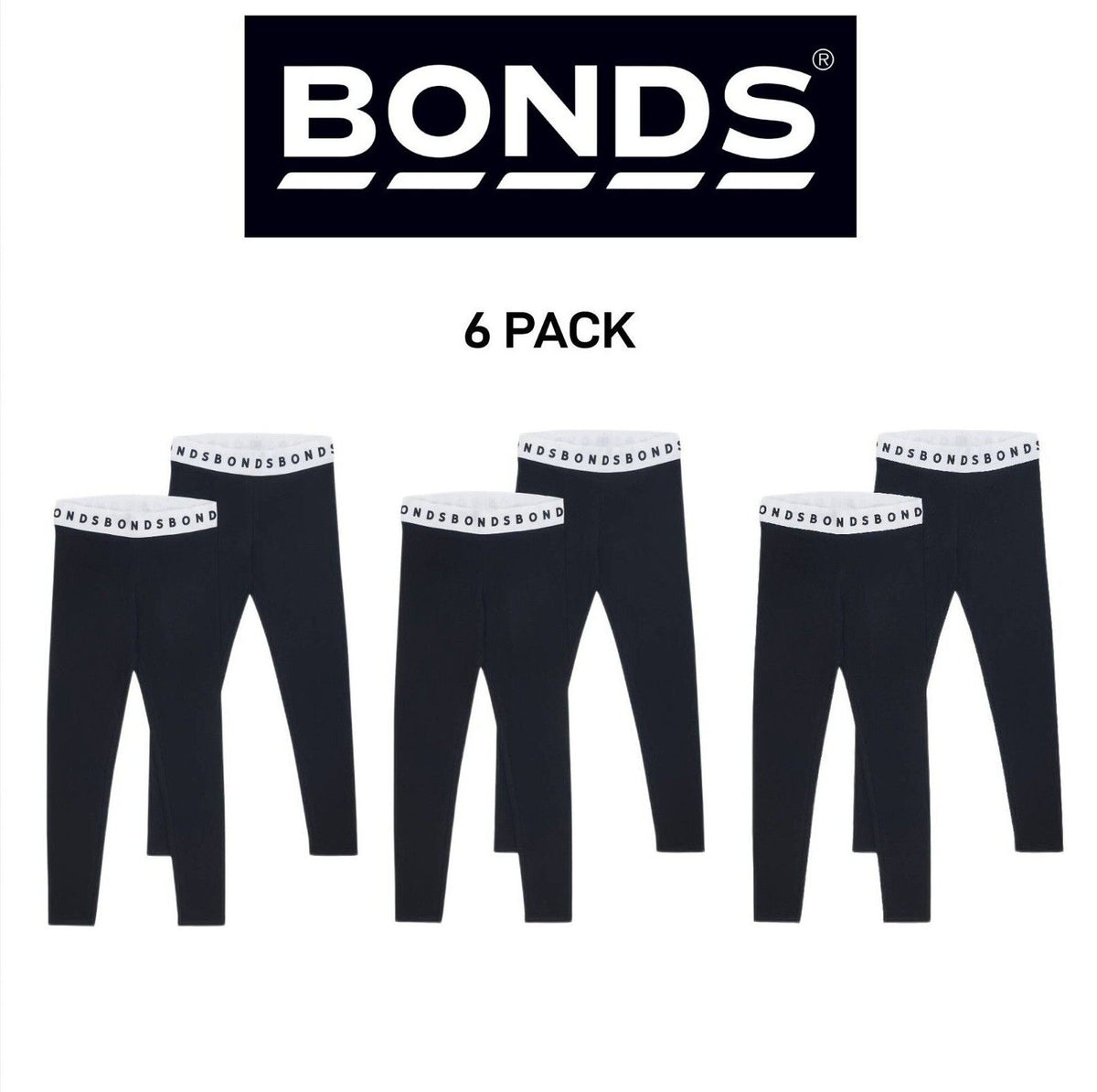 Bonds Girls Hipster Leggings Comfortable Elastic Stretchy Cotton 6 Pack KWE7K