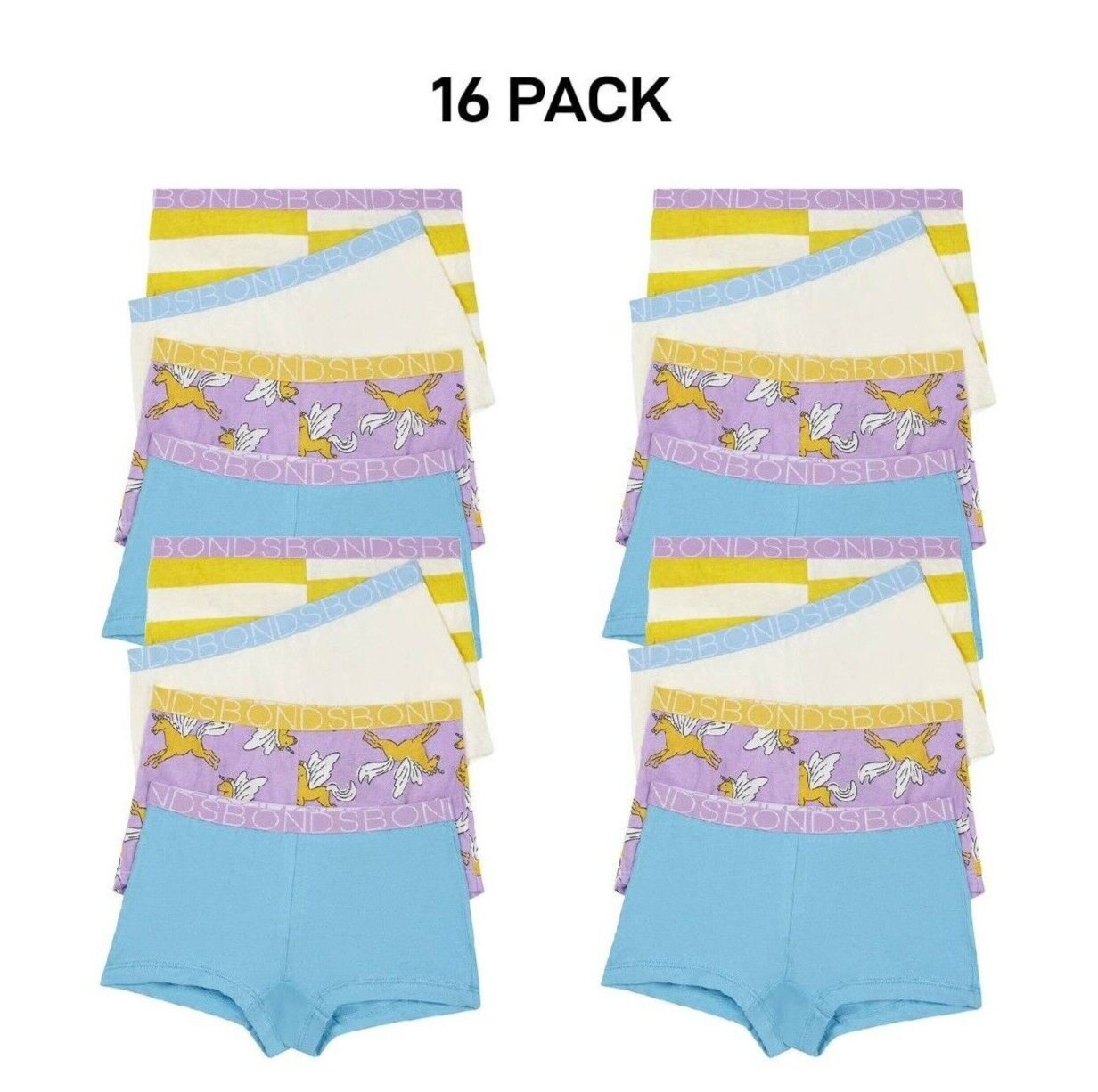 Bonds Girls Shortie Full Coverage Modesty Ultimate Soft Waistband 16 Pack UWCA4A