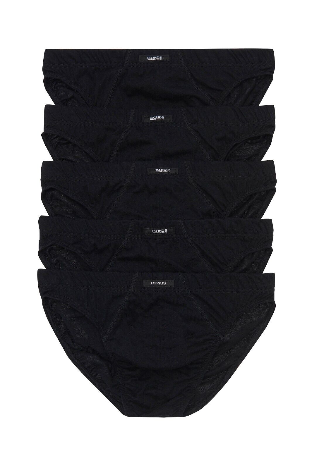 Bonds Mens Action Brief Soft Cotton and Encased Elastic Comfort 5 Pack M8OS5I