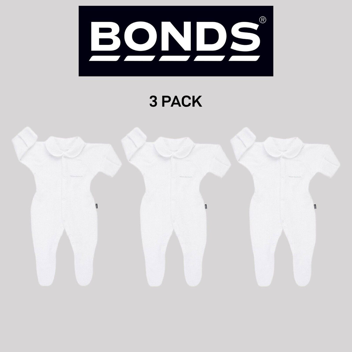 Bonds Baby Originals Poodlette Wondersuit Cosy Collar & Extra Warm 3 Pack BXEFA