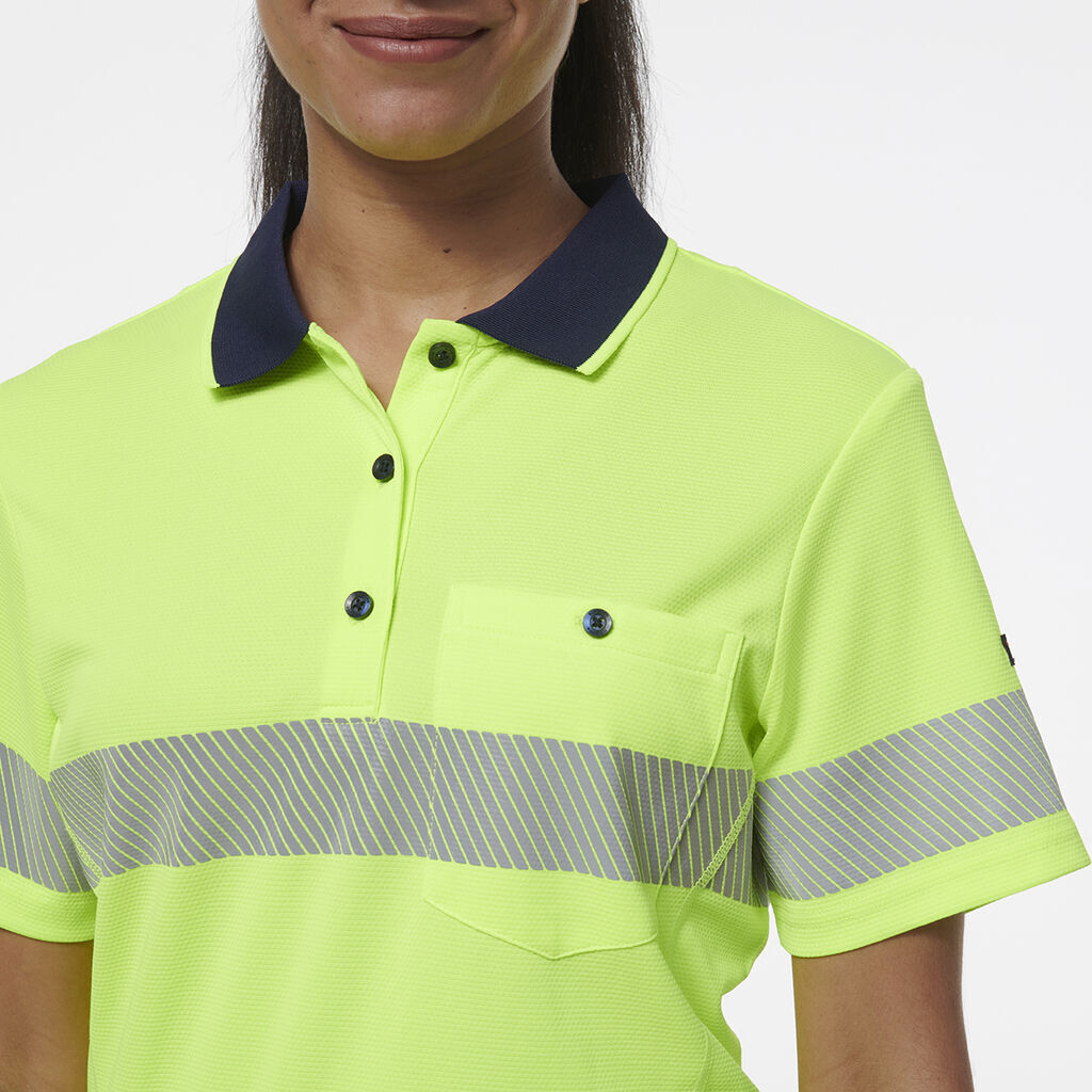 KingGee Womens Workcool Hyperfreeze Spliced Polo With Segmented Tape K44224-Collins Clothing Co