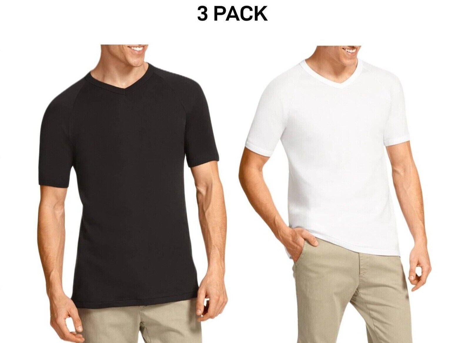 Bonds Mens Genuine V-Neck Raglan Tee Seamfree Sleeve in Smaller Size 3 Pack M976