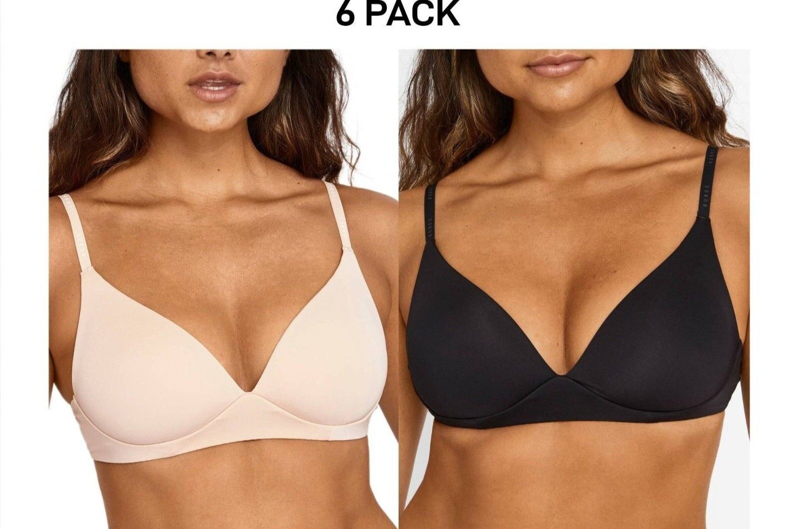 Bonds Womens Invisi Wirefree Bra Ultimate Comfort Soft Smooth Shape 6 Pack YXC6Y