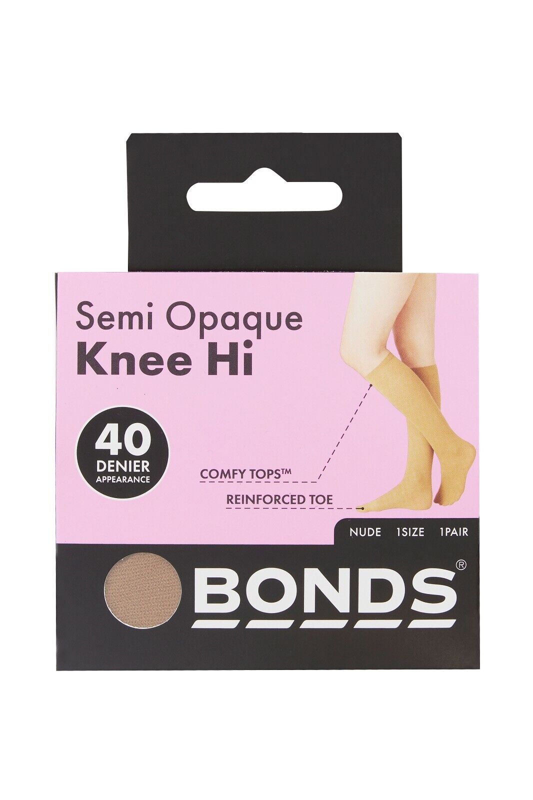 Bonds Womens Semi Opaque Knee High 40 Denier Socks Wide Comfort 12 Pack L79582