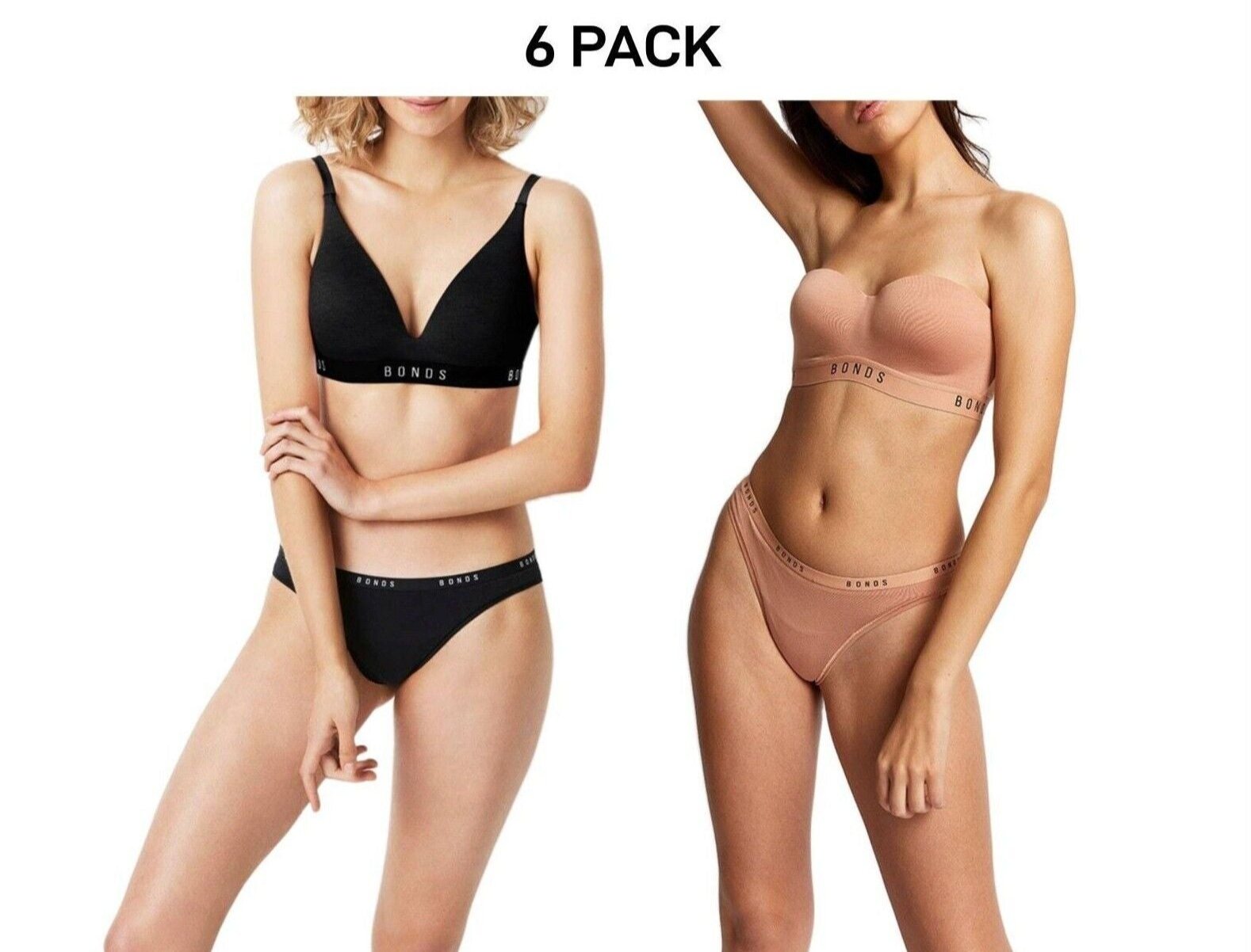 Bonds Womens Original Gee Soft Breathable Stretchable Waist Brief 6 Pack WVGHA