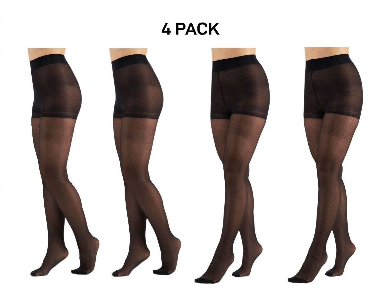 Bonds Womens Sheer Slimming Tights Comfortable Top Waistband 4 Pack L79570