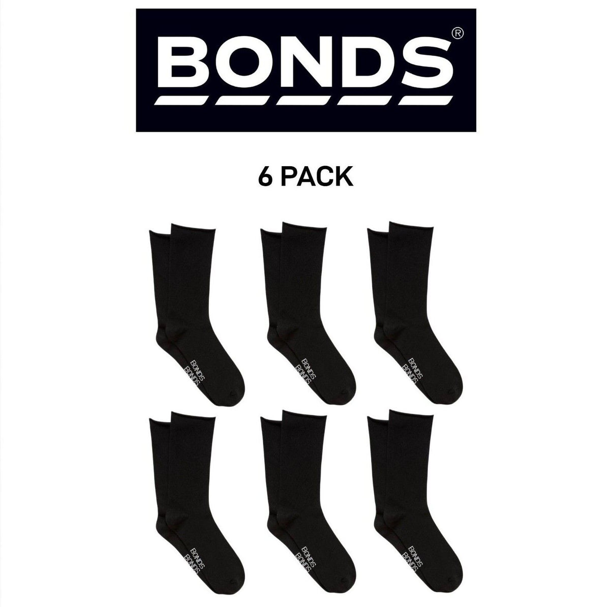 Bonds Womens Supersoft Modal Crew Sock Thin & Lightweight 6 Pack LYM72N