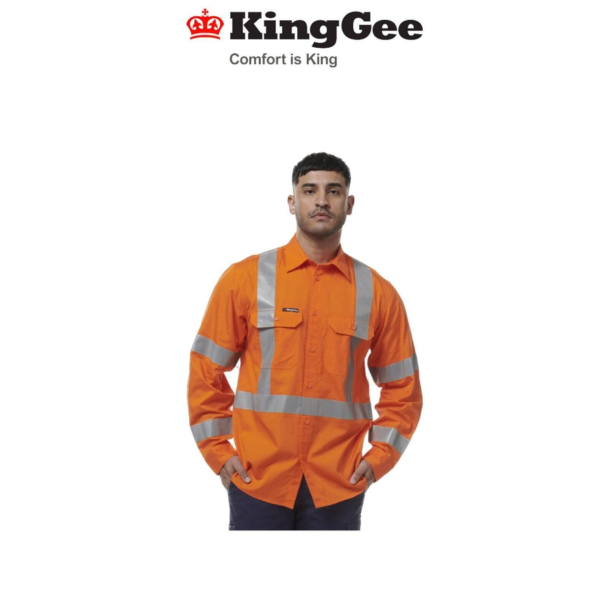 KingGee Mens Workcool Lightweight Breathable NSW Comfy Rail Work Shirt K54016-Collins Clothing Co