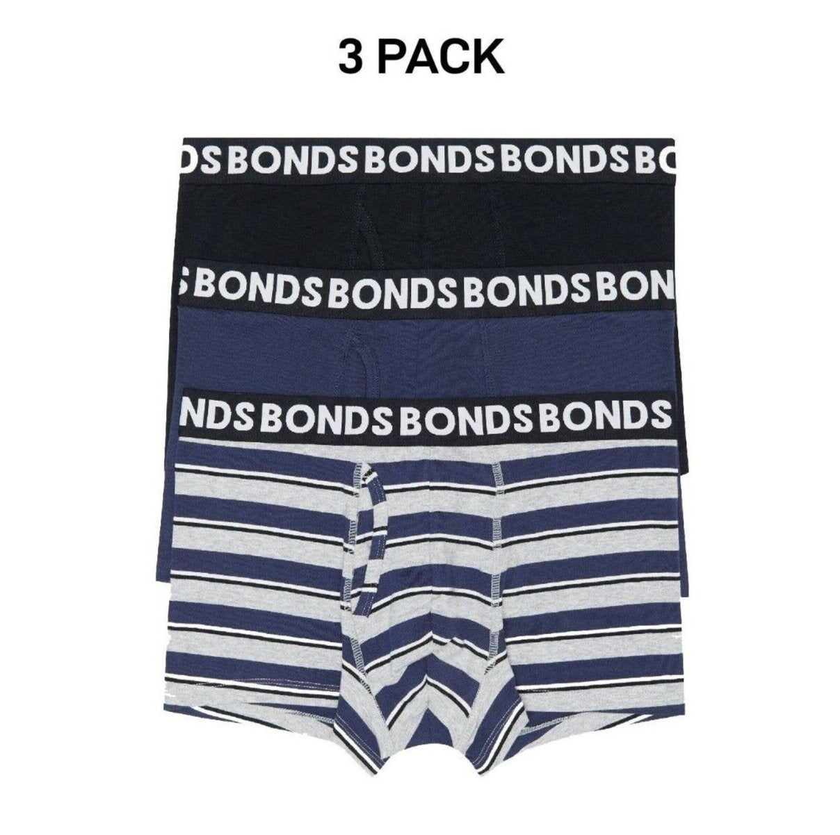 Bonds Mens Everyday Trunks Convenience Comfort & Value Underwear 3 Pack MWQ33A