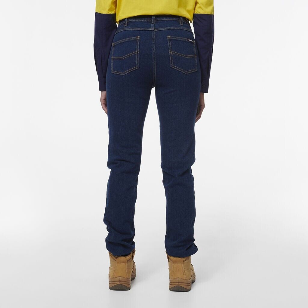 KINGGEE Womens Stretch Denim 5Pocket Straight Fit Wide Leg Workwear Jeans K43018-Collins Clothing Co