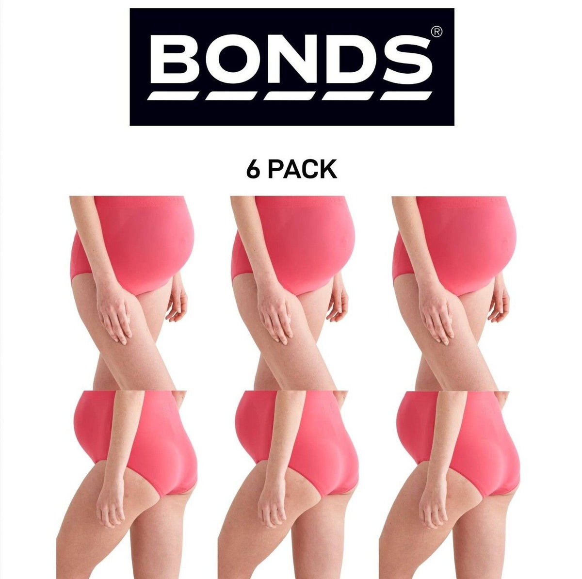 Bonds Womens Bases Over The Bump Maternity Brief Stretch & Smooth 6 Pack WRX8U