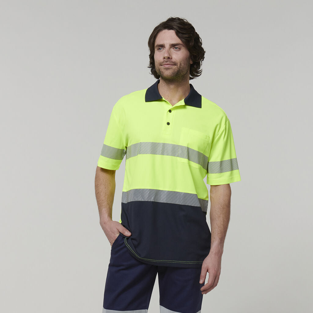 Hard Yakka Mens Work Safety Short Sleeve HI VIS Taped Polo Y19618-Collins Clothing Co