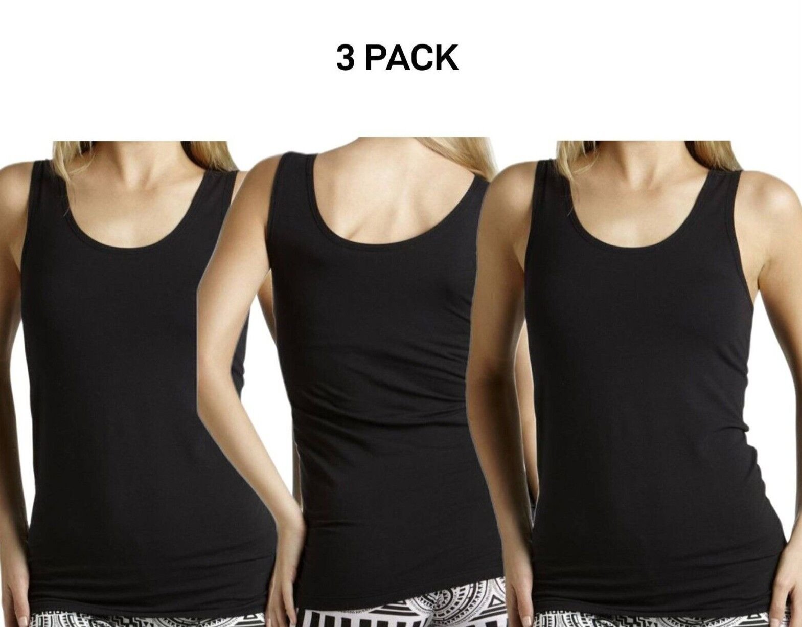 Bonds Womens Stretchy Chesty Tank Top Breathable Cotton Jersey 3 Pack WYEXY