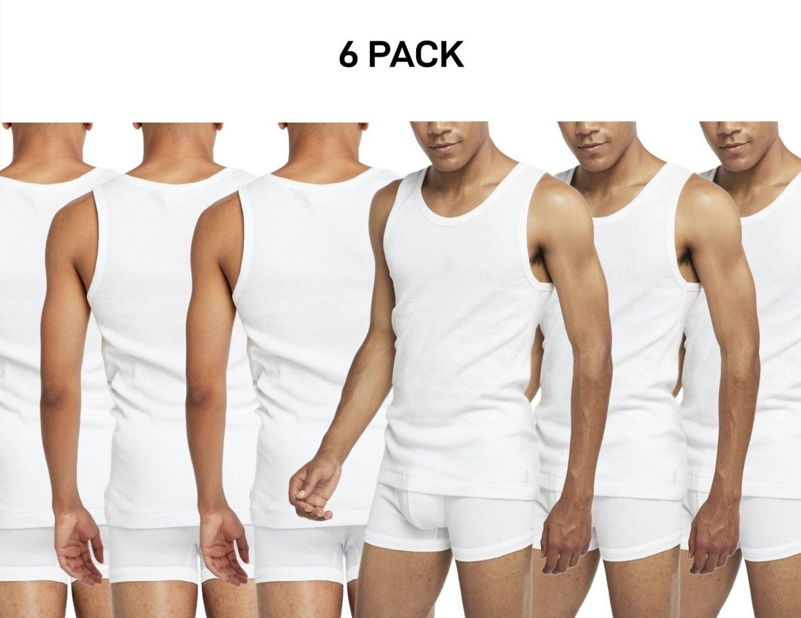 Bonds Mens Organic Chesty Cotton Rib Modern Classic Singlet Shape 6 Pack MX3R