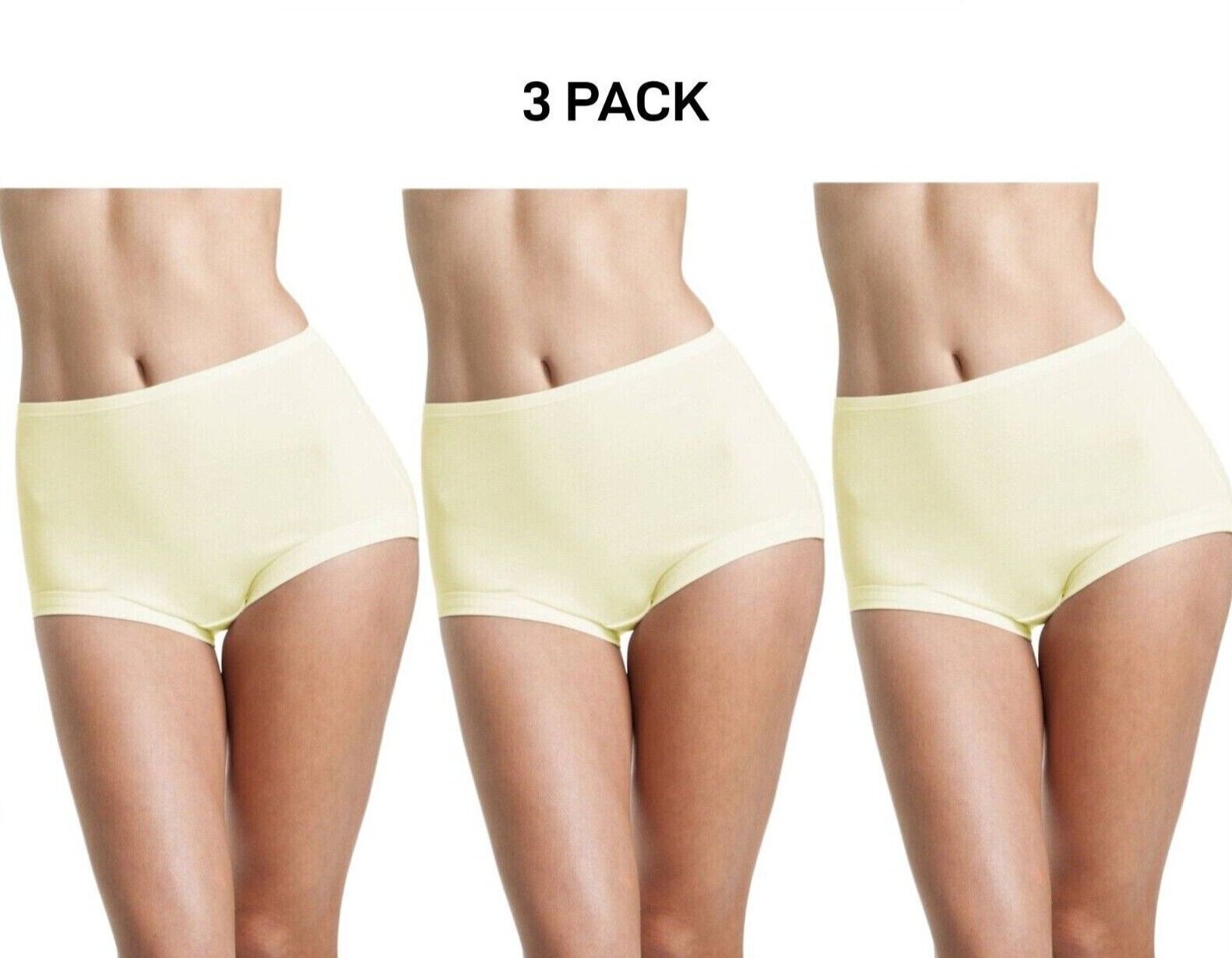 Bonds Womens Basic Cottontails Full Brief Silky Soft High Waist 3 Pack WW1M13