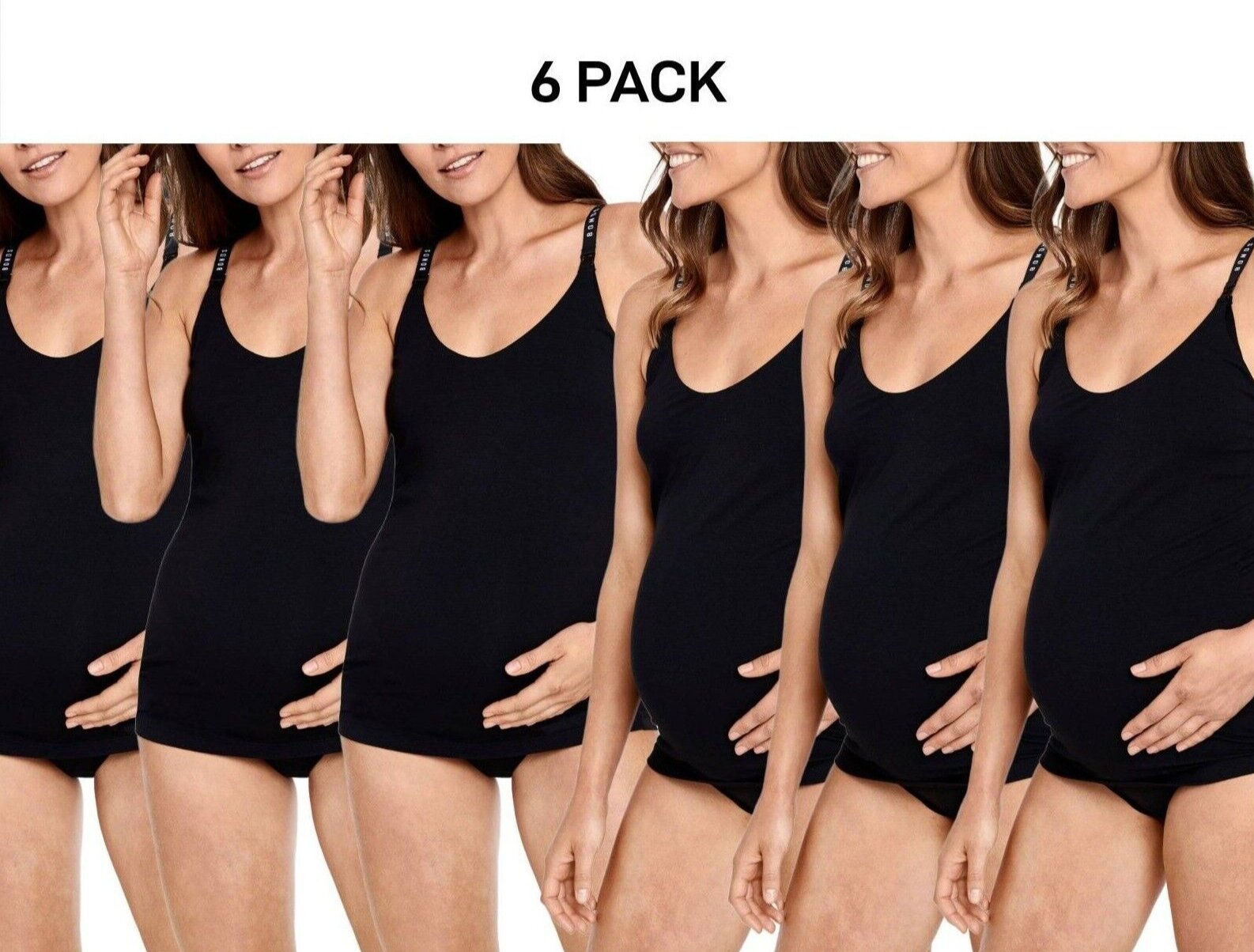 Bonds Womens Originals Maternity Support Singlet Extra Comfort 6 Pack YXF3Y