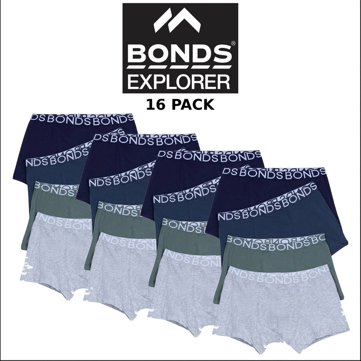 Bonds Boys Trunk Supportive Pouch with Comfy Coverage 16 Pack UWCD4A 09K