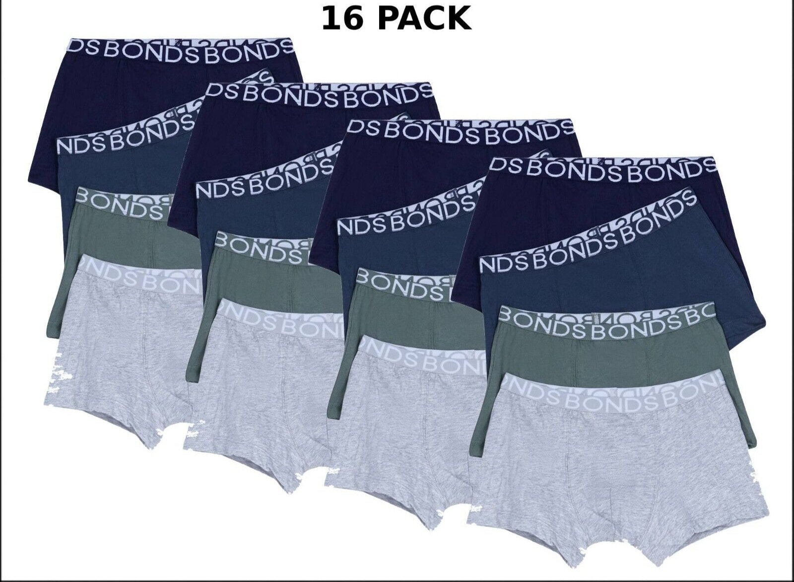 Bonds Boys Trunk Supportive Pouch with Comfy Coverage 16 Pack UWCD4A 09K