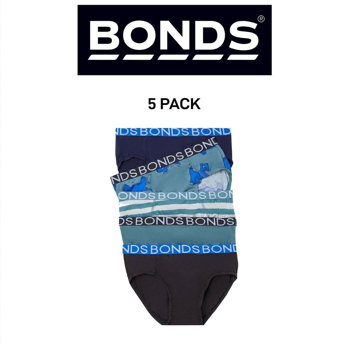 Bonds Boys Brief Soft Stretchable and Comfortable Contoured Fit 5 Pack UWNU5A