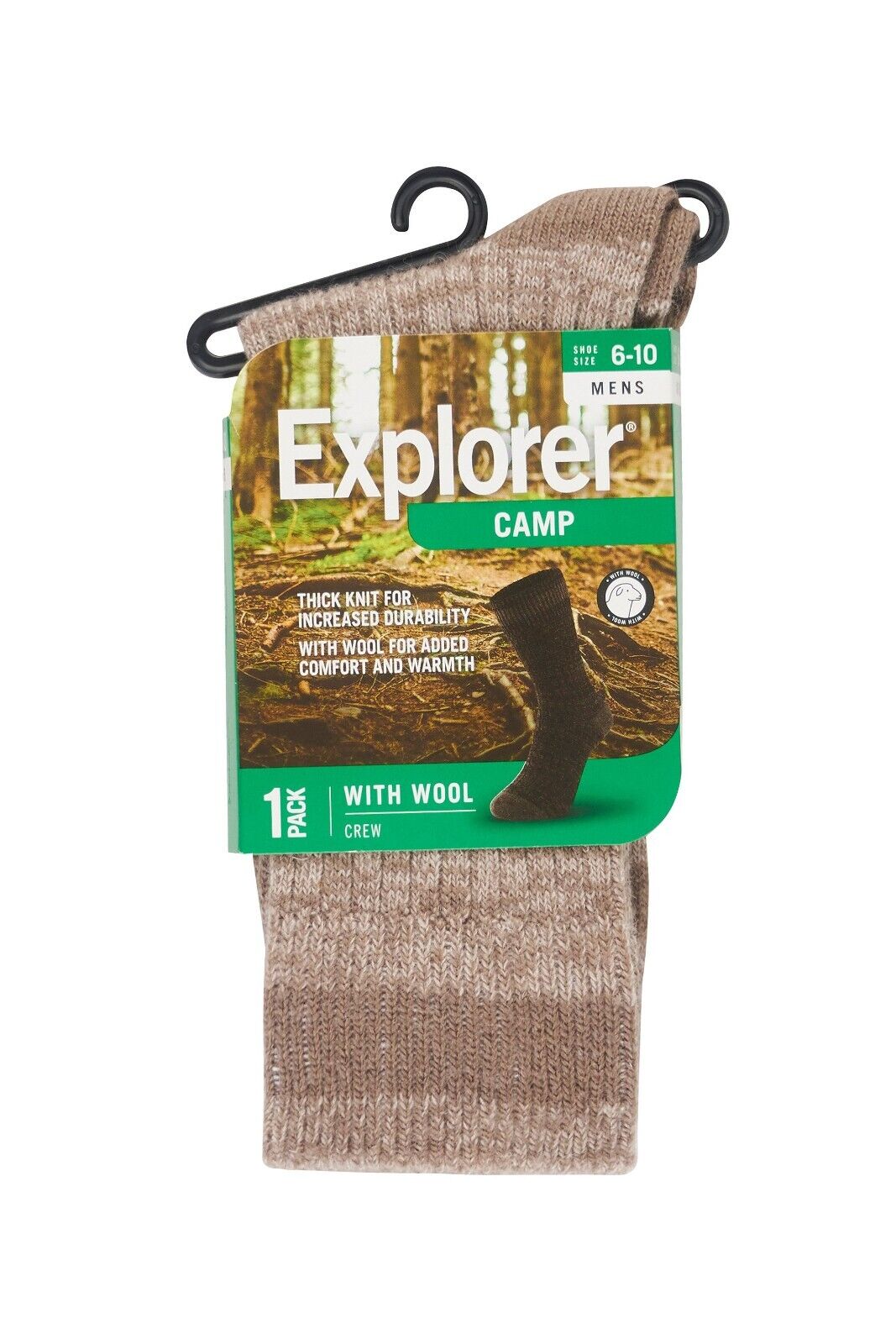 Bonds Explorer Camp Wool Crew Soft Cushioned Durable Sock 6 Pack SYQE1N