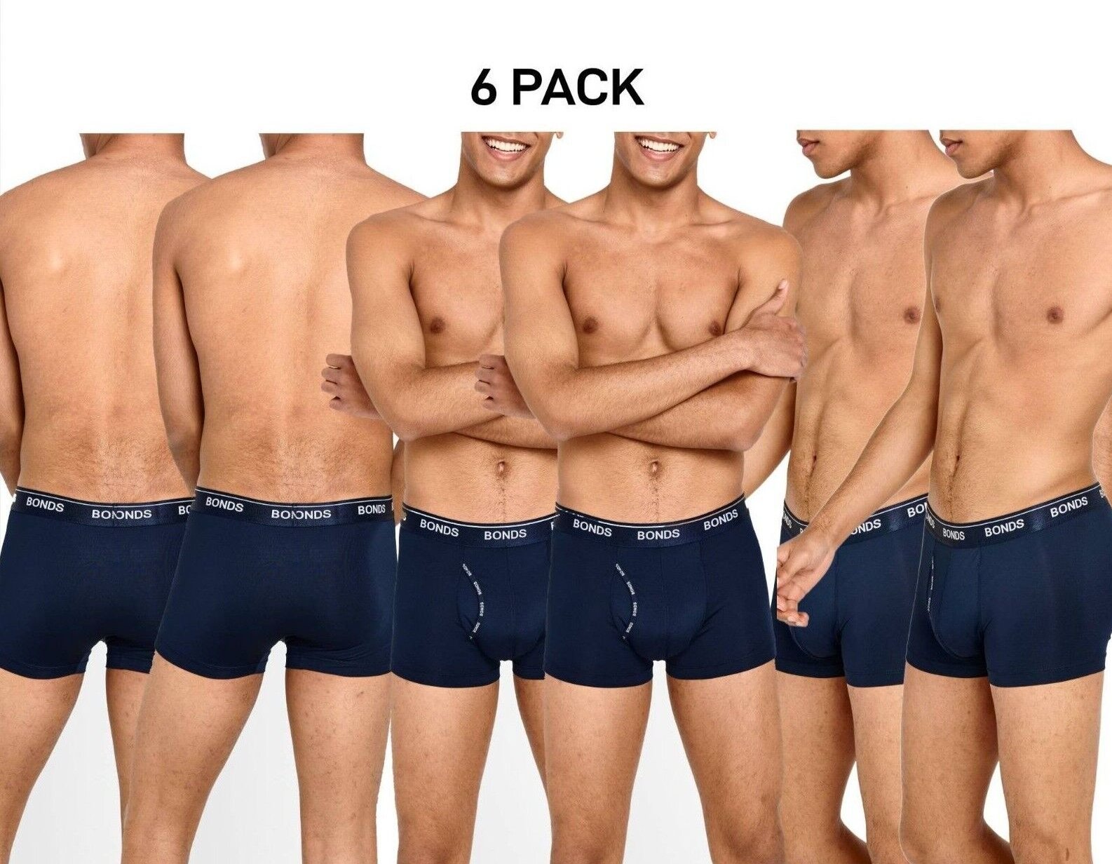 Bonds Mens Microfibre Guyfront Trunk Super Smooth Microfibre Version 6 Pack MX86