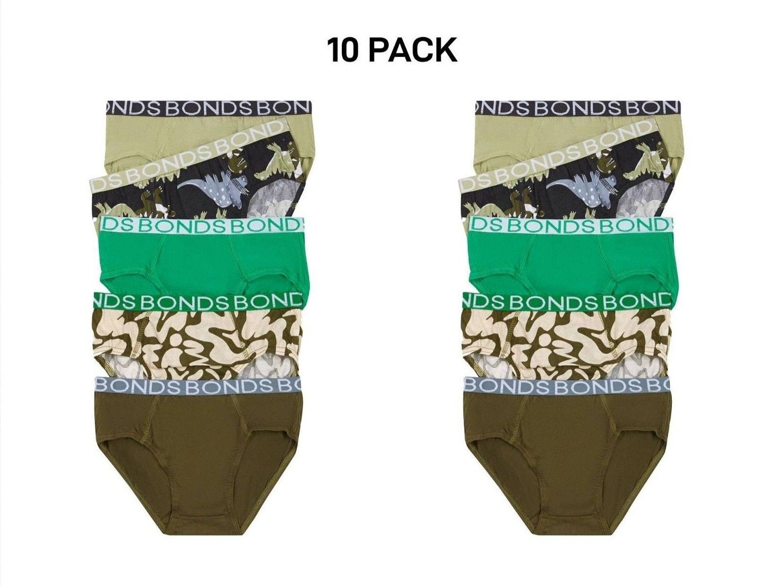 Bonds Boys Brief Soft Stretchable and Comfortable Contoured Fit 10 Pack UWNU5A