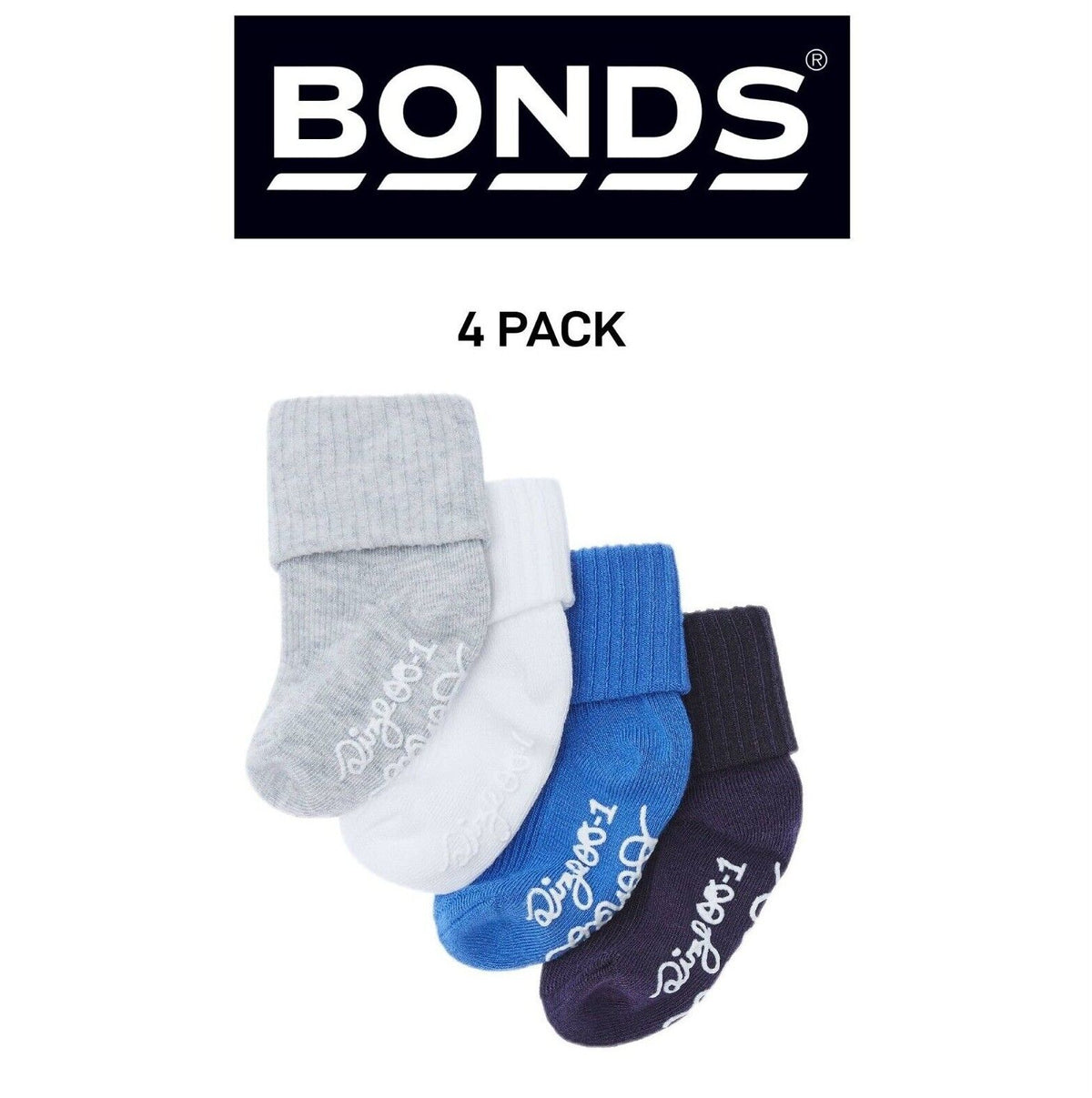 Bonds Baby Bamboo Cuff Super Soft and Feature Fun Colours 4 Pack R41354