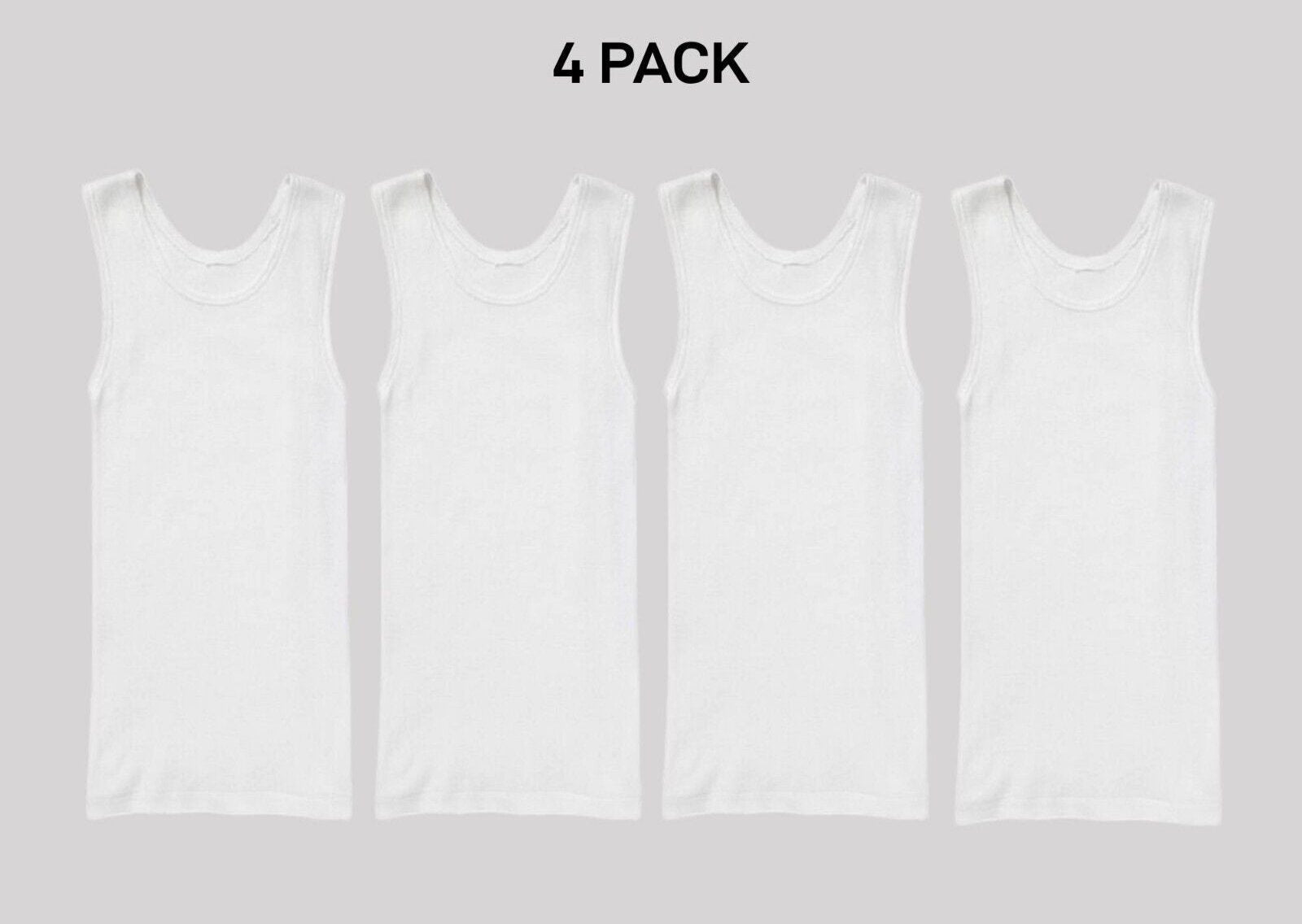 Bonds Boys New Chesty Vest Cotton Singlet Super Soft Ribbed Cotton 4 Pack UYNF1B