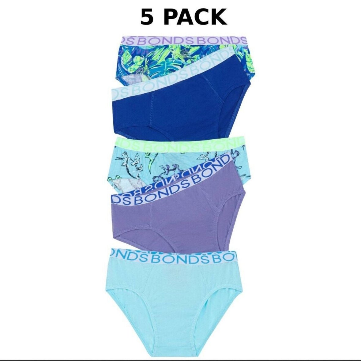 Bonds Boys Brief Soft Stretchable Comfortable Contoured Fit 5 Pack UWNU5A XS3