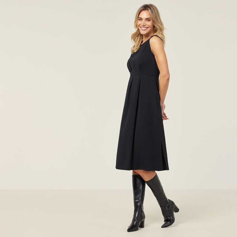 NNT Womens Crepe Stretch Elegant Midi Length Comfy Sleeveless Dress CAT69T-Collins Clothing Co