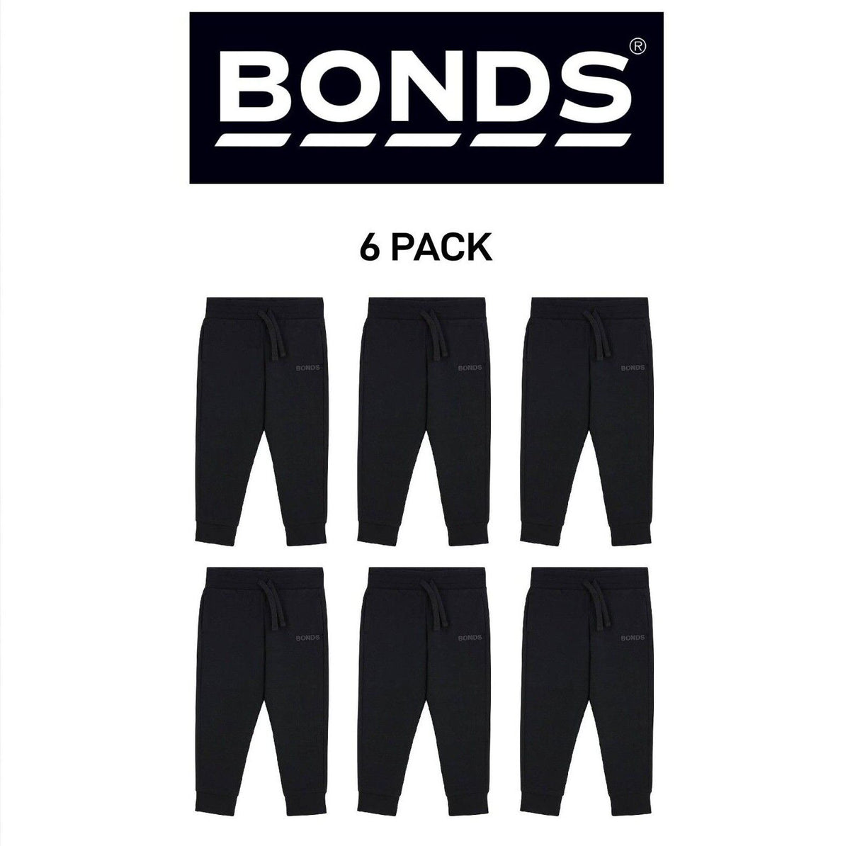 Bonds Baby Tech Sweats Trackie Lightweight and Warm Sporty Style 6 Pack KVQRA