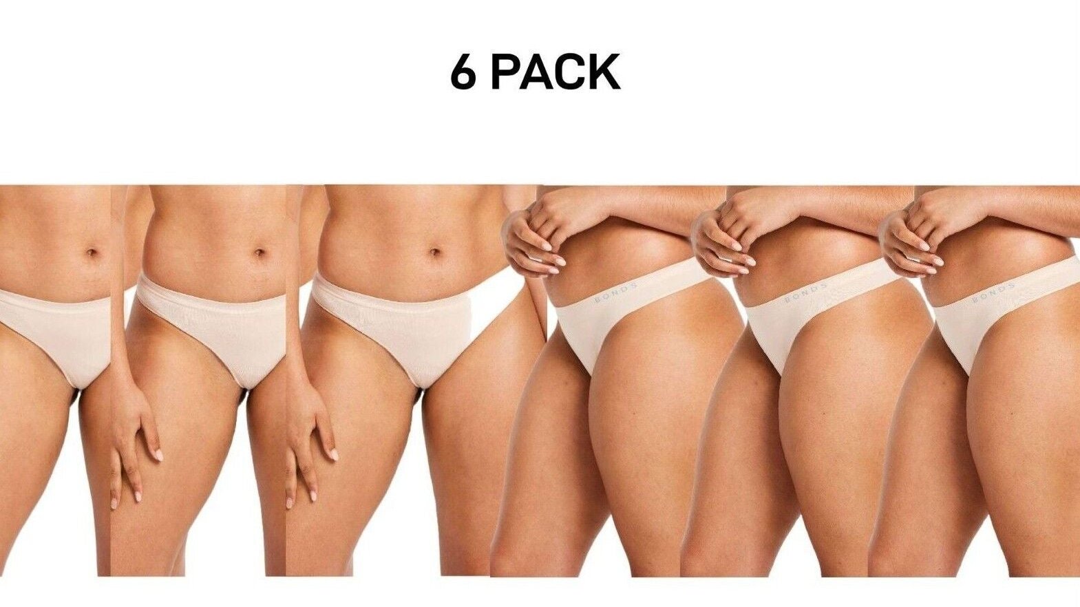 Bonds Womens Comfytails Side Seamless Gee Cool Comfortable Brief 6 Pack WWGEA