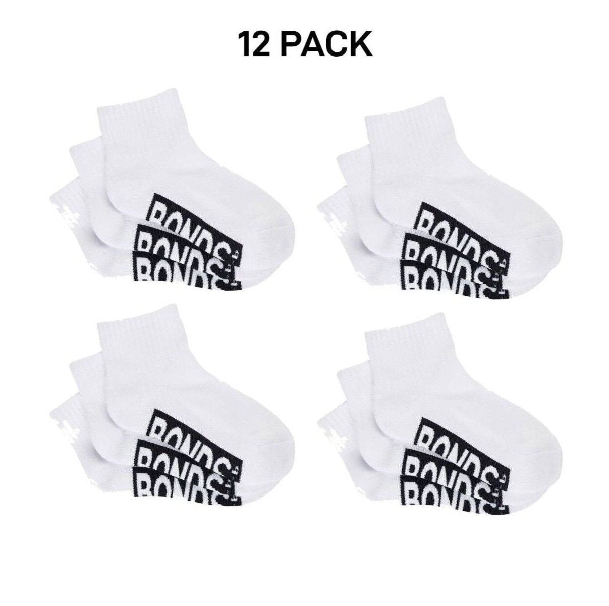 Bonds Kids Cushioned Quarter Crew Thickness for Comfiness Sock 12 Pack RXVP3N
