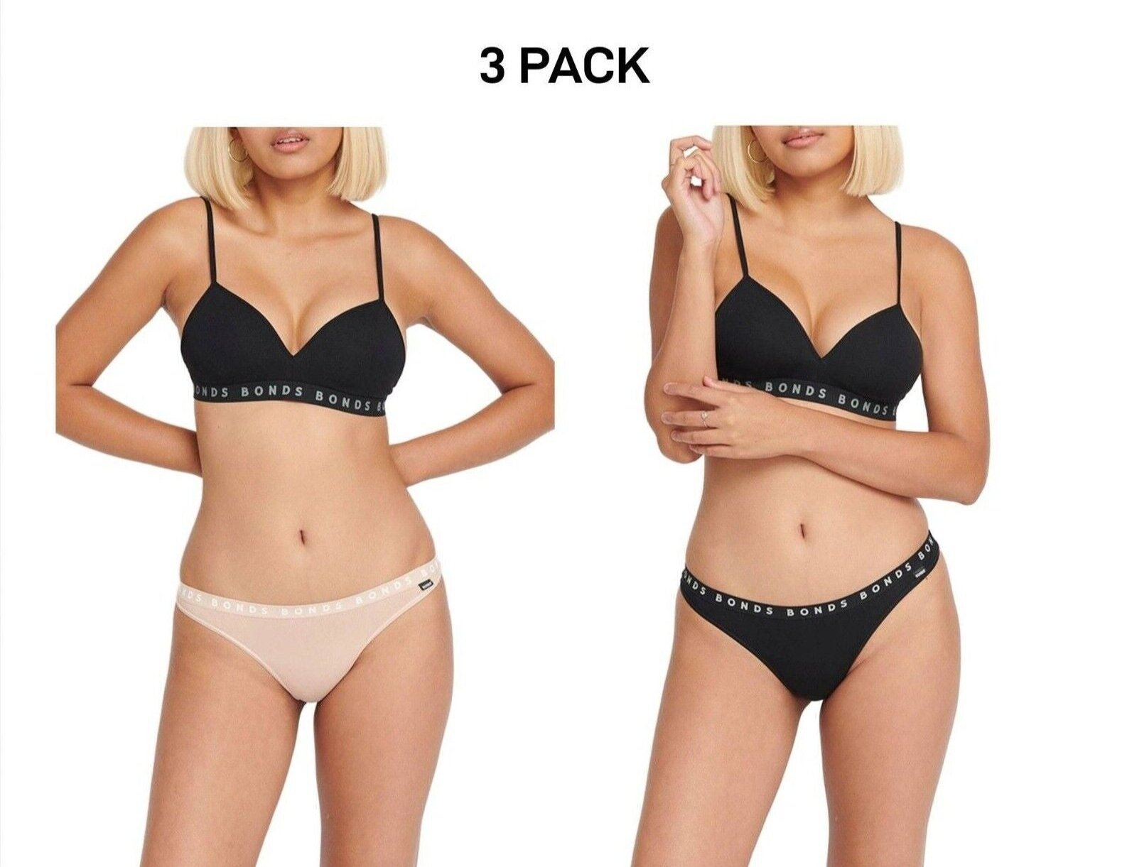 Bonds Womens Hipster Refined Gee Stretchable and Comfortable Undie 3 Pack WUVEA