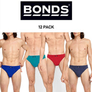 Bonds Mens Action Brief  Soft Cotton and Encased Elastic Comfort 12 Pack M8OS4