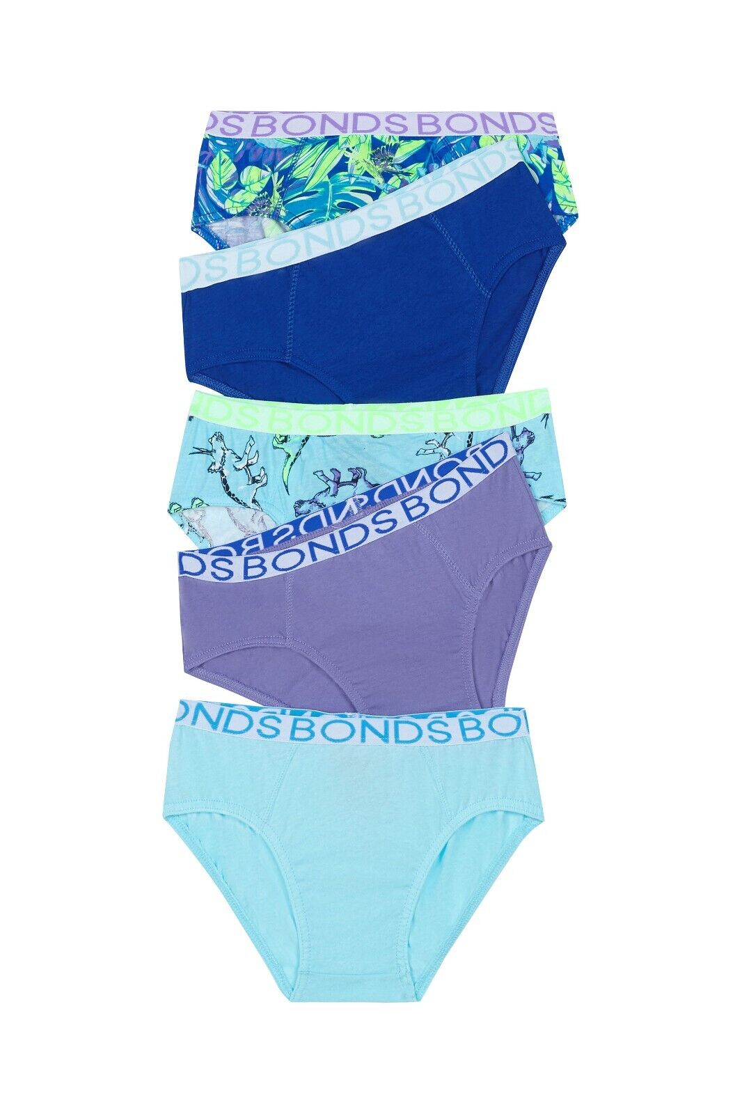 Bonds Boys Brief Soft Stretchable Comfortable Contoured Fit 5 Pack UWNU5A XS3