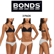 Bonds Womens Hipster Bikini Soft Cotton Low Rise Stretchy Waist 3 Pack WUFNA